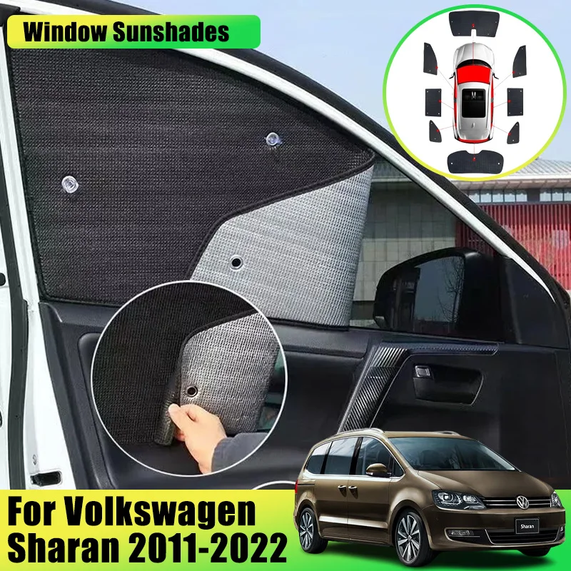 

Full Car Coverage Sunshades For Volkswagen Sharan 7N Accessories VW SEAT Alhambra 2011~2022 Car Sunscreen Window Sunshade Covers