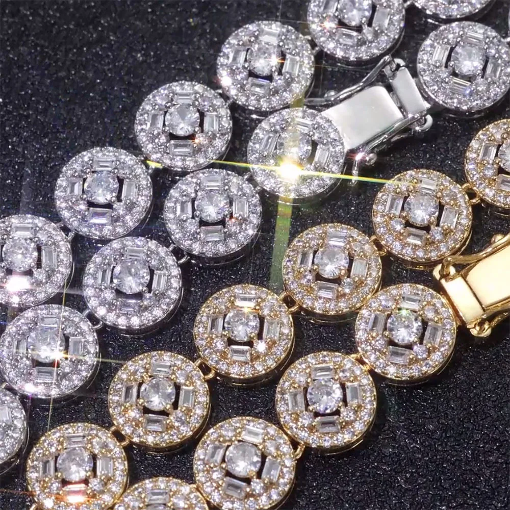 

Hip hop Women's Diamond Necklace T Square Mixed Inlay 5A Zircon Gold-plated Jewelry Men's Cuban Sparkling Chain