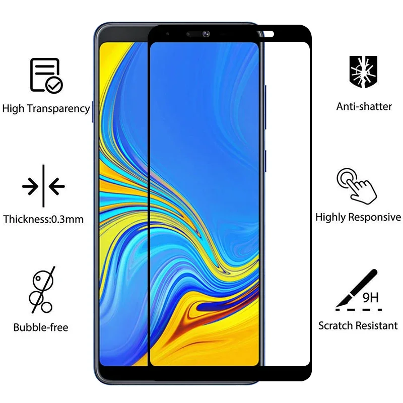 9d protective tempered glass for samsung a7 a9 2018 screen protector on samsun galaxy a 7 9 7a 9a a72018 a92018 safety film case