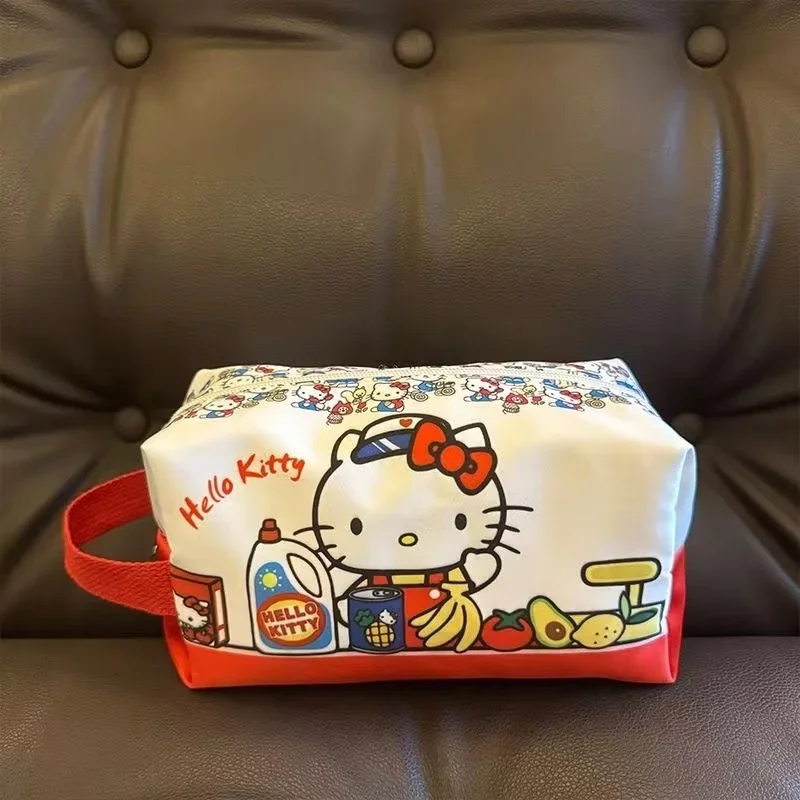 Sanrio Hello Kitty Cosmetic Bag Cute Anime Cartoon Girls Make-up Storage Bag Travelling Wash Supplies Clutch Bag Holiday Gifts