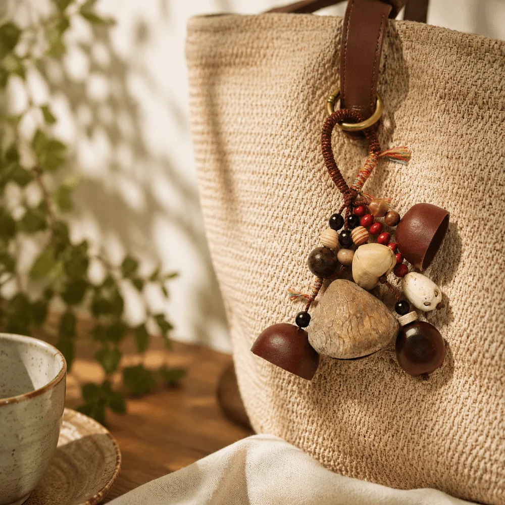 Forest Style Bell Bag Charm Soothing Sound Portable Decor Natural Fruit Shell Bag Pendant Bohemian Style