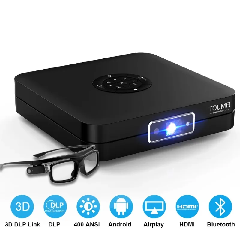 Лидер продаж K1 3D Smart 4k Android DLP мини-проекторы с 2,4G/5,0G WIFI высокой яркости портативный голограммный проектор