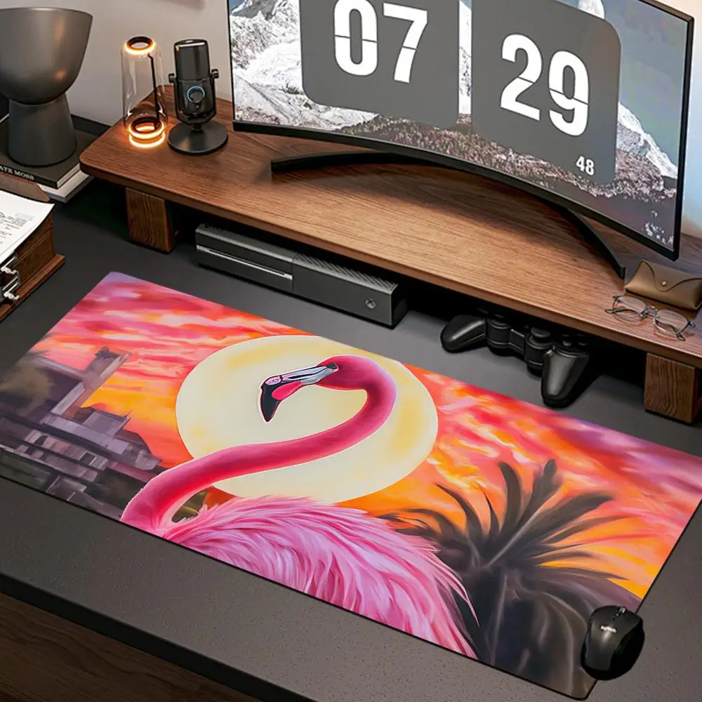 anime flamingo Mouse Pad New Computer Home Mousepad XXL Desk Mats Natural Rubber Office Anti Slip Gaming Accessories pad