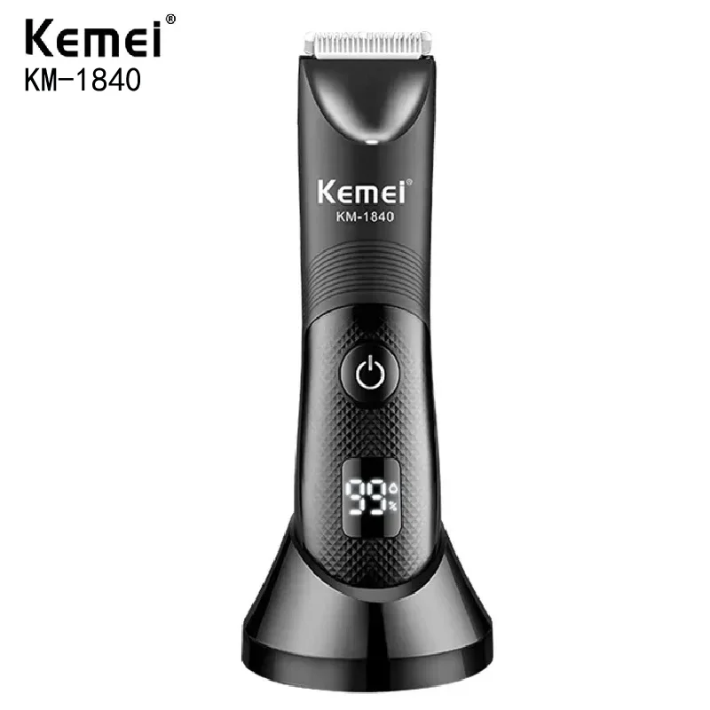 Kemei Electric Groin Ball Body Hair Trimmer Men Waterproof Clipper Pubic Dock Groomer Ceramic Blade Rechargeable Shaver