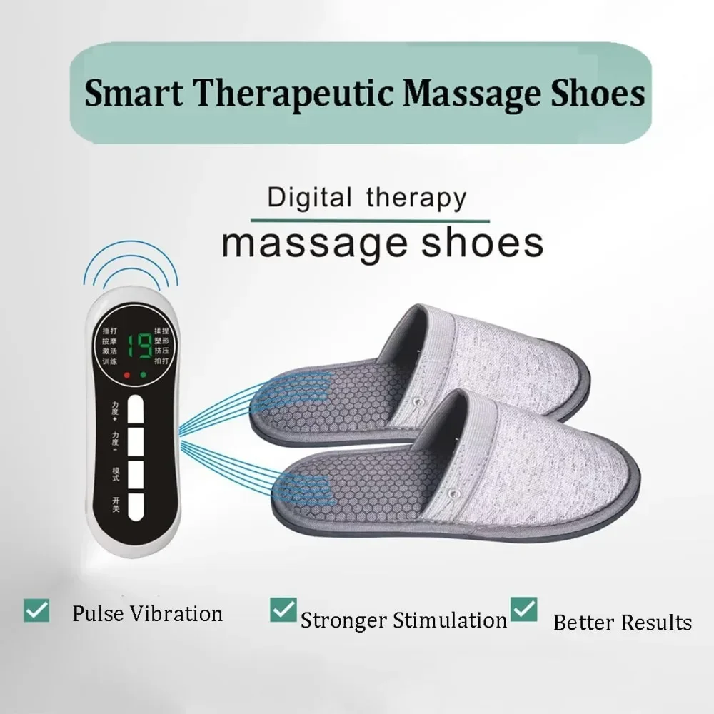 Remote Control Massage Slippers EMS Electric Pulse Foot Massager Microcurrent Physiotherapy Anti Slip Home Indoor Use