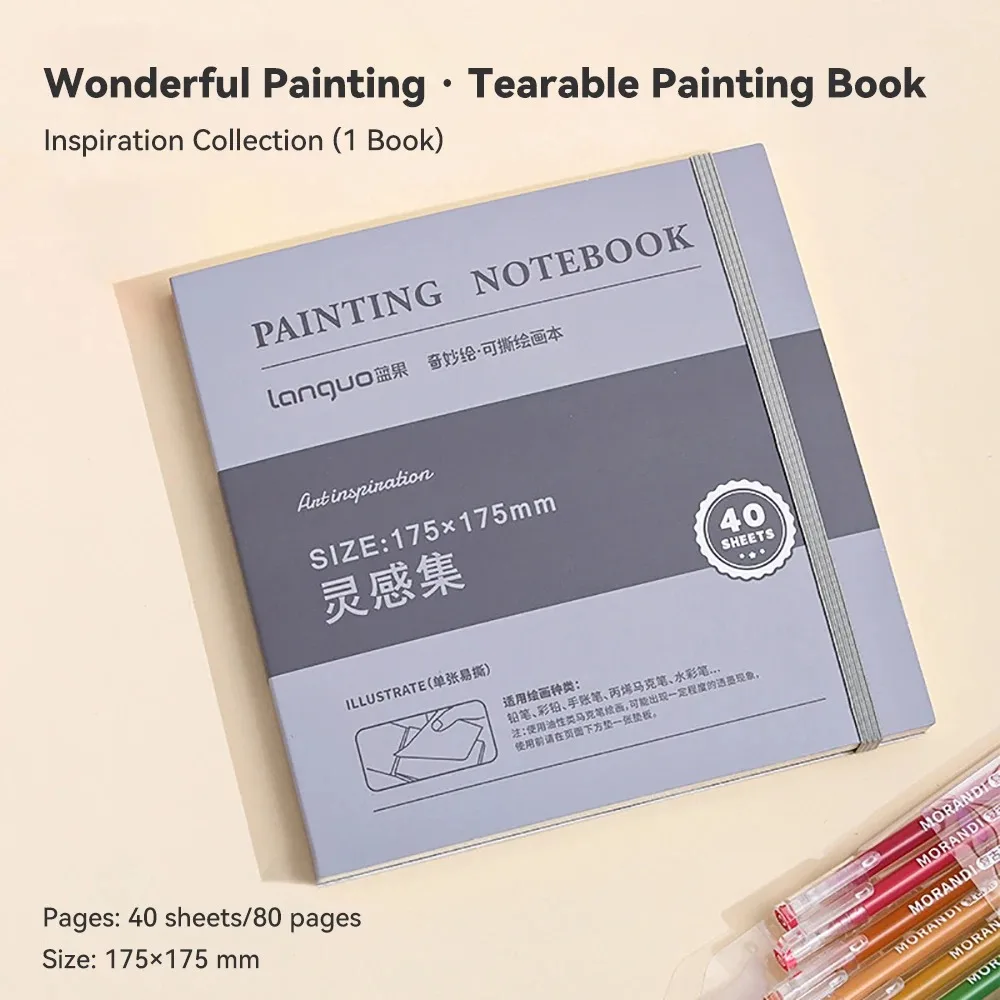 

Thick Paper Tearable Drawing Notebook Hardcover Refillable Sketchbook Handbook Professional Stationery Mini Drawing Book