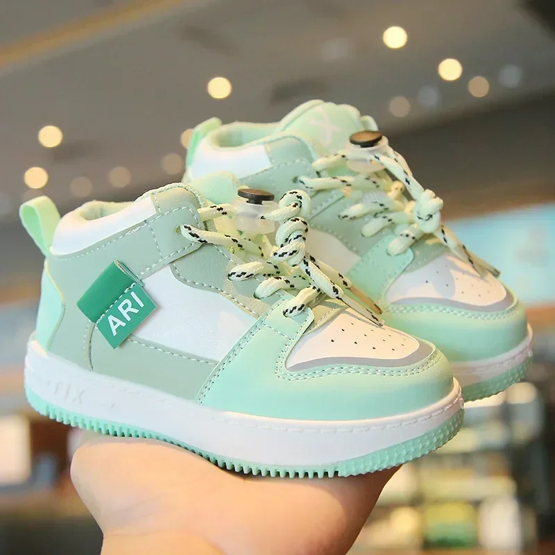 High Top Children Sneakers Anti-slippery Boys Basketball Shoes Flat Heel Super Cozy Girl Hiking Shoes Kids Platform Boots TX-530