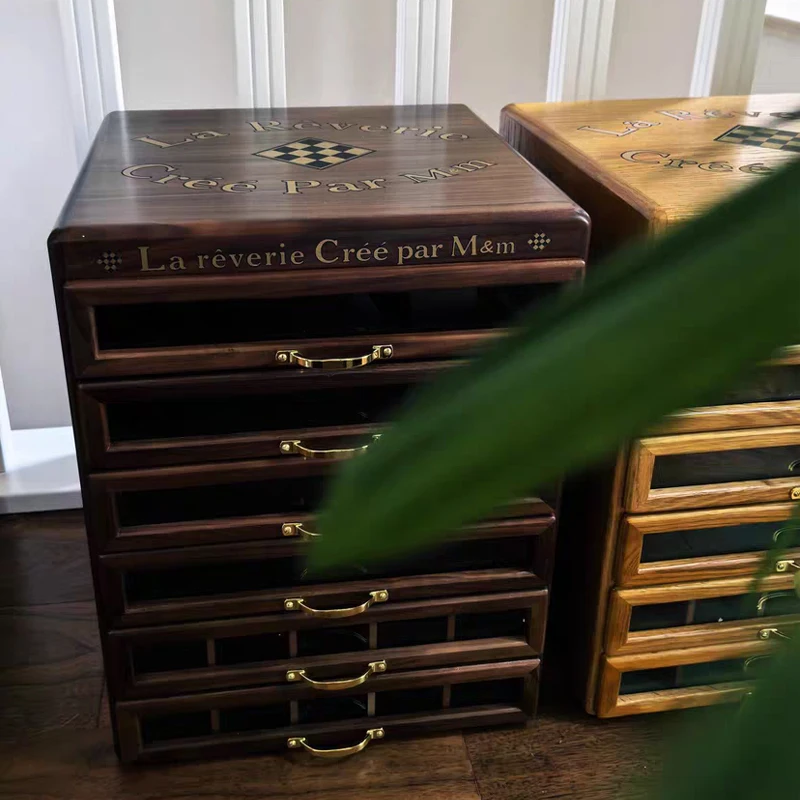 

Small-sized furniture, living room, bedroom Solid Wood Jewelry Box - Large Capacity Multi-Layer Storage Cabinet for Collections"