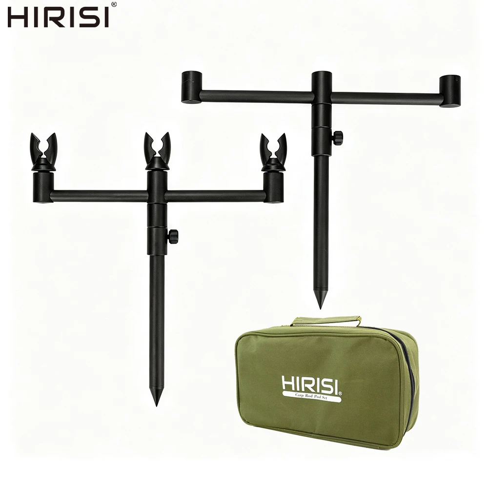 Hirisi KT1601 Aluminium Carp Rod Pod Complete Set With Bank Sticks Buzz Bar 3Pcs Rod Rest Heads Portable Storage Tackle Bag
