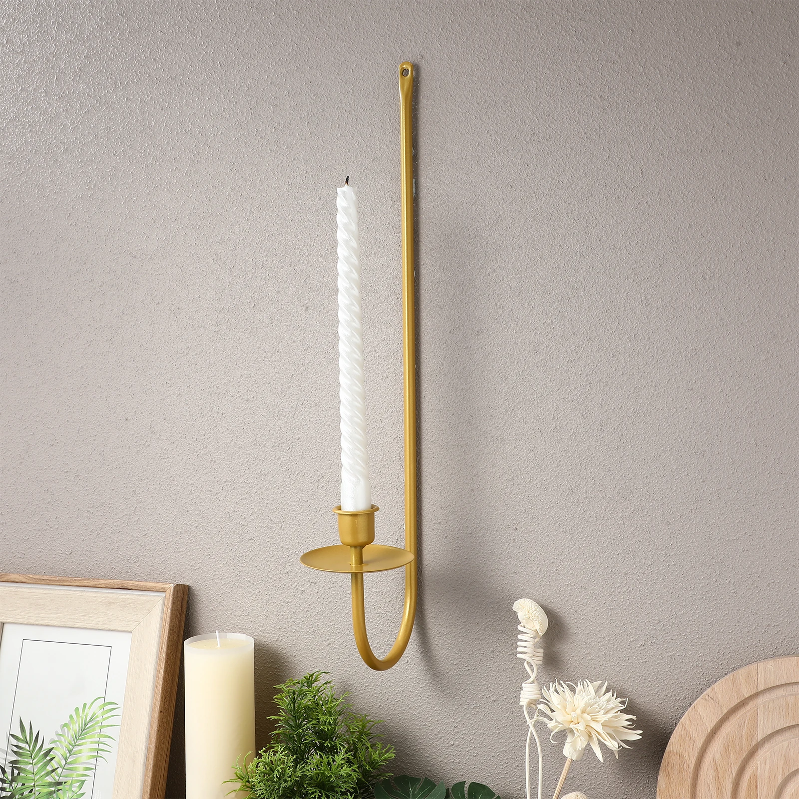 

2 Pcs Metal Holder Candles Wall Decorative Candlestick Candlesticks Candlestiick Holders