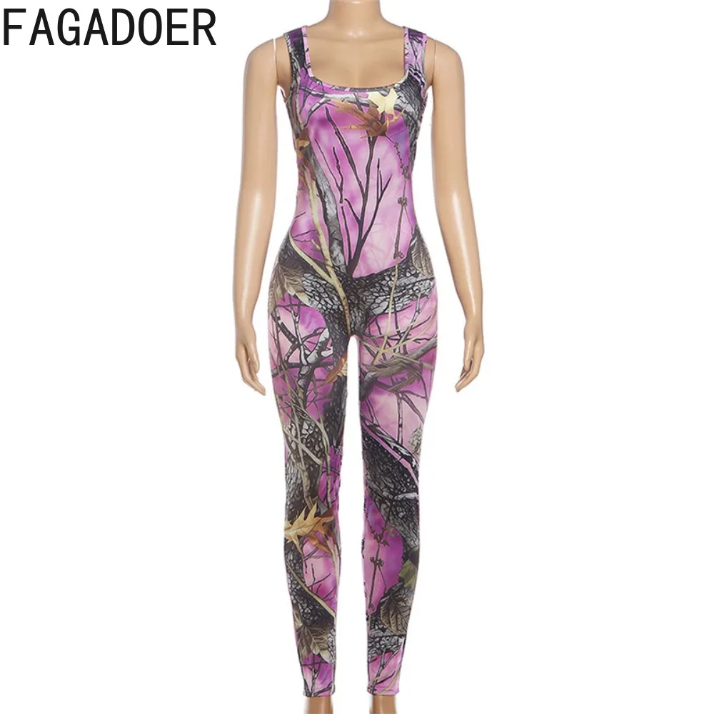 FAGADOER مثير نمط الطباعة Bodycon حللا للمرأة أكمام عارية الذراعين الجوف التدريجي ثوب فضفاض الإناث كلوبوير وزرة جديد #4