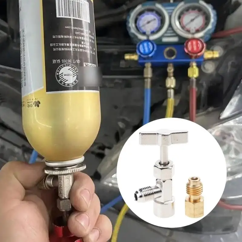 J1HF Secure R134A Conditioning Refrigerants Can Opener Adapter Suitable for Vehicle Air Conditioning System Recharging