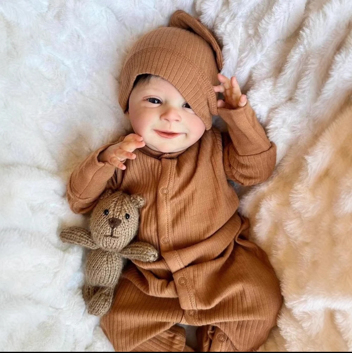 

19"Awake Sebastian Reborn Baby Doll Realistic Newborn Size, 4D Skin Texture with Visible Veins, Handcrafted Collectible Art Doll