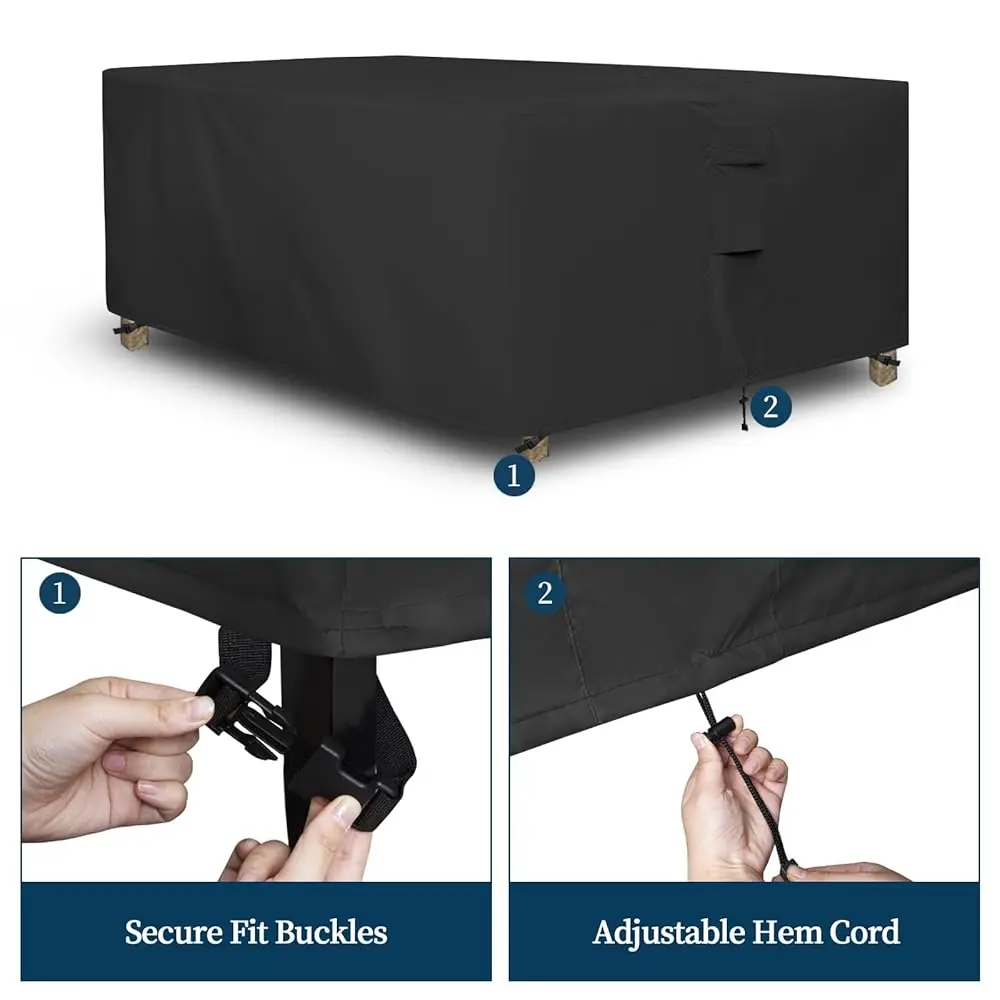 Rec Patio Furniture Cover Waterproof Outdoor Dining Table And Chair Cover Anti-Uv Outside Sectional Sofa Set Covers (90""L X