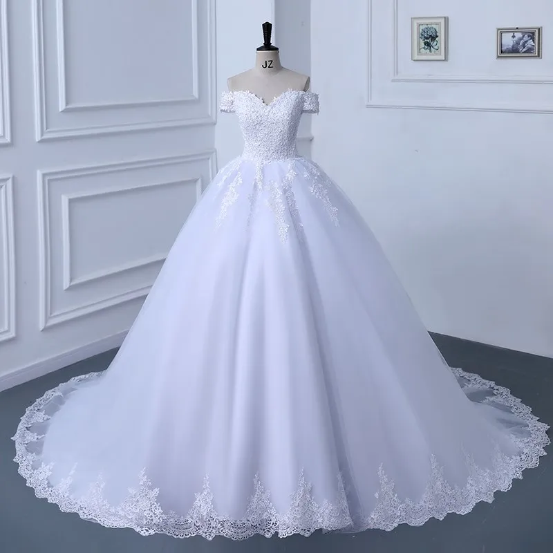 Neu von der Schulter Perlen Brautkleid Ballkleid Perlen Brautkleid für Brautkleider Ehe Kunden gemacht