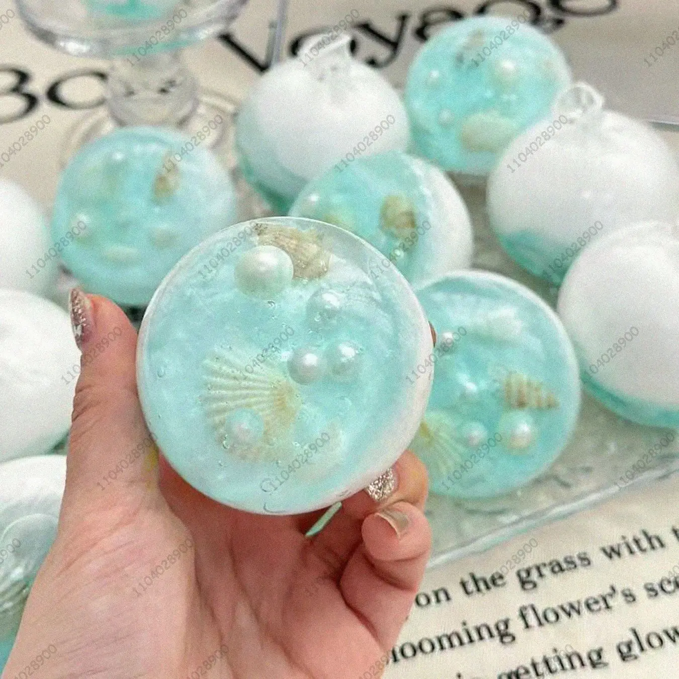 Glassy Sea Stress Ball Shell Pearl Squeaky Ball Shapable Ball Vent Ball Squeeze Ball Stress Relieve Hand Relax Toy Gift