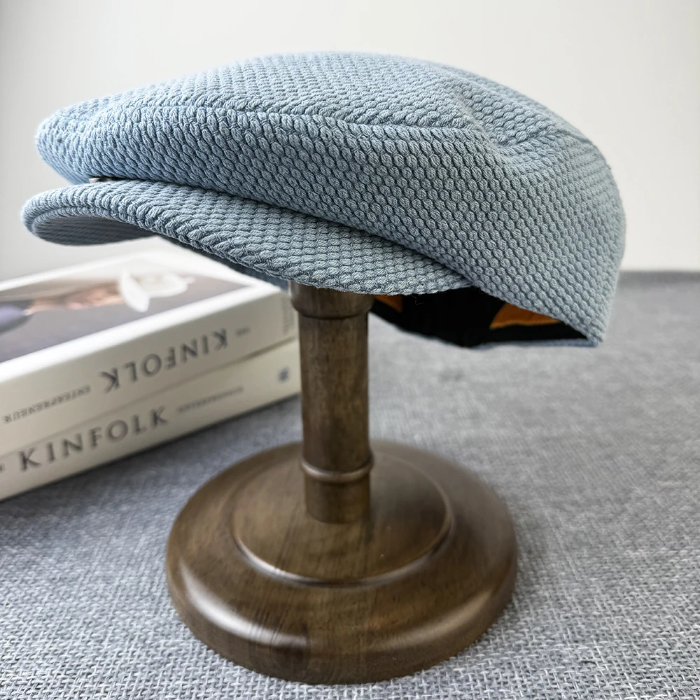 Blue Newsboy Hat Berets Spring Summer Caps for Men Women Artist Painter Octagonal Beret Hat Flat Cap Male Female Plaid Cap NM22