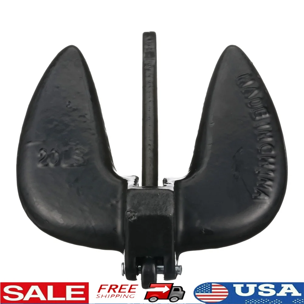 

20 фунтов твердый чугунный темно-синий якорь для лодки с ПВХ-покрытием прочный морской аксессуар быстрое извлечение Flukes песчаная грязь держит