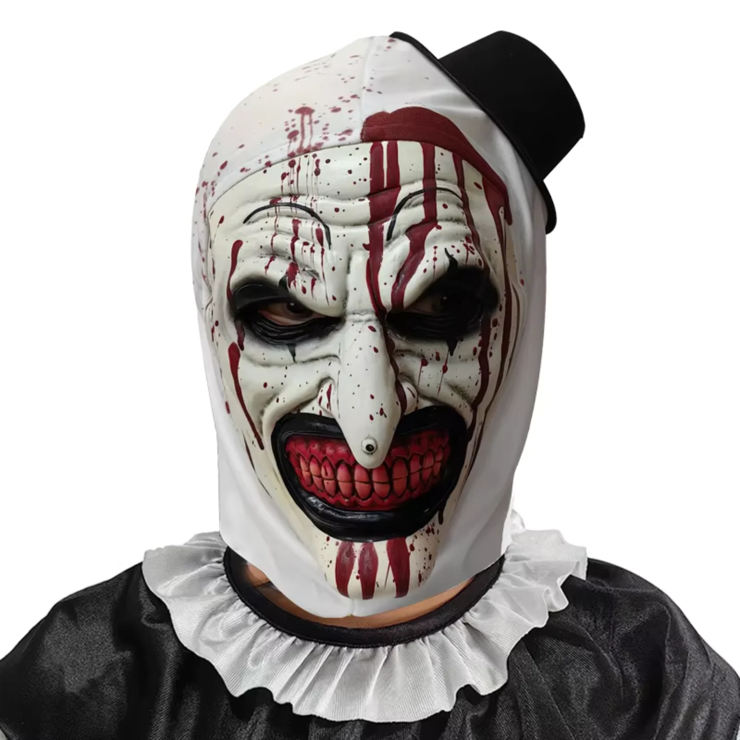 Horror Terrifier Clown Mask Clown Cosplay Scary Soft Latex Blood Demon Evil Joker Halloween  Costume Masks for Adult