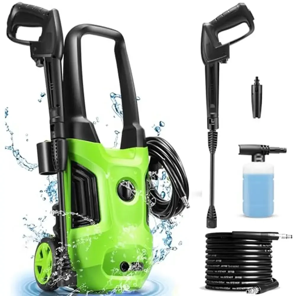 Powerful 4500 PSI Electric Pressure Washer 4.0 GPM Car Washer Adjustable Nozzle Foam Cannon Effortless Cleaning Triple Safety