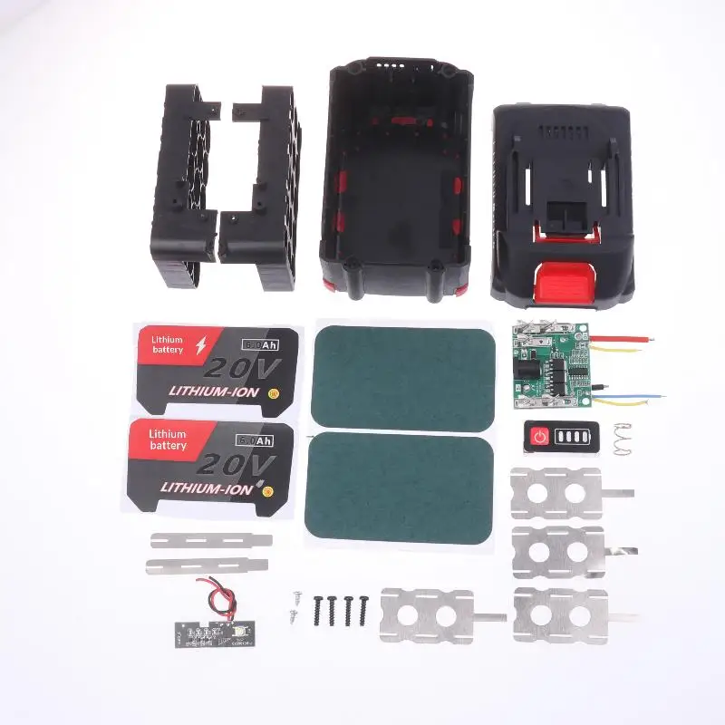 15X18650 Li-ion Battery Case BMS PCBA Protection Circuit Board Box Shell For Lithium Battery 21V Housings DC Input Socket