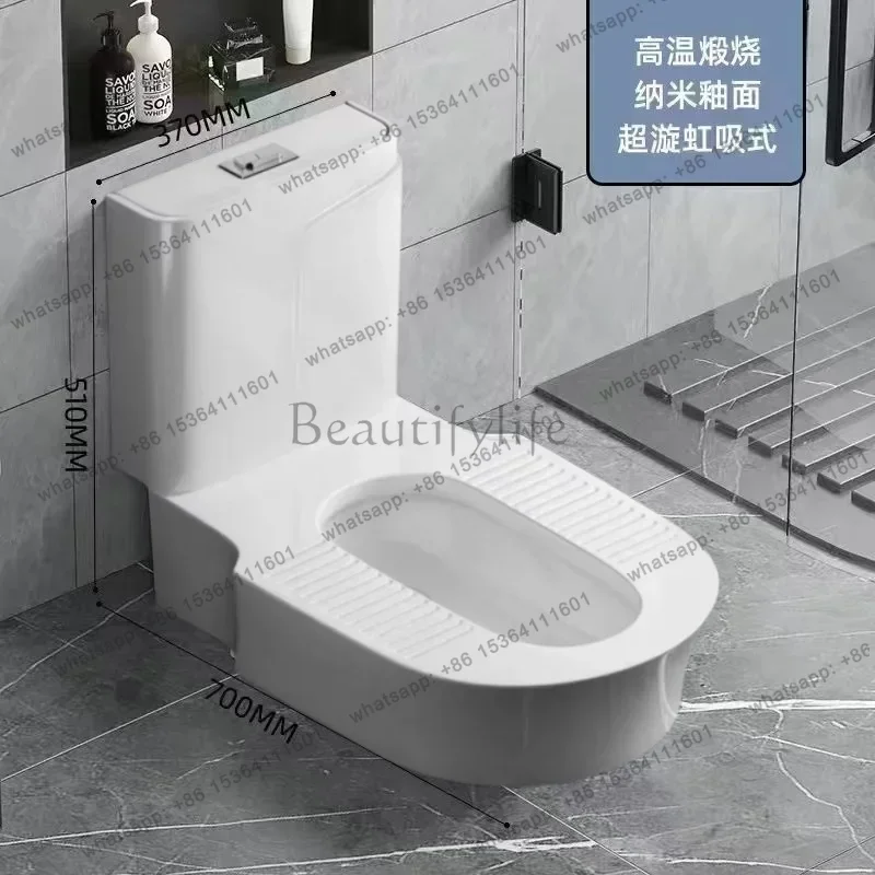 Household toilet, desktop squatting toilet, no digging, integrated squatting and sitting toilet