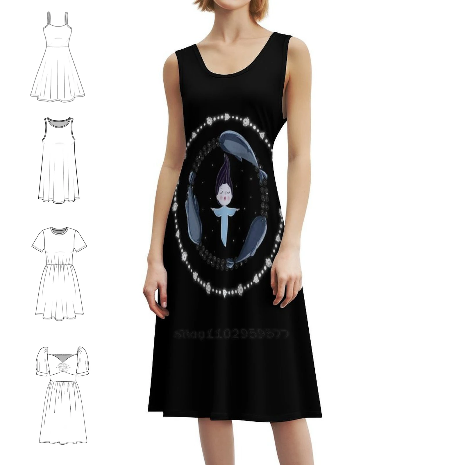 Song Of The Sea Selkie And Seals Tank Top Bohemian Sleeveless Dress For Women Print Beach Party Dresses Sea Song Of The Sea #1