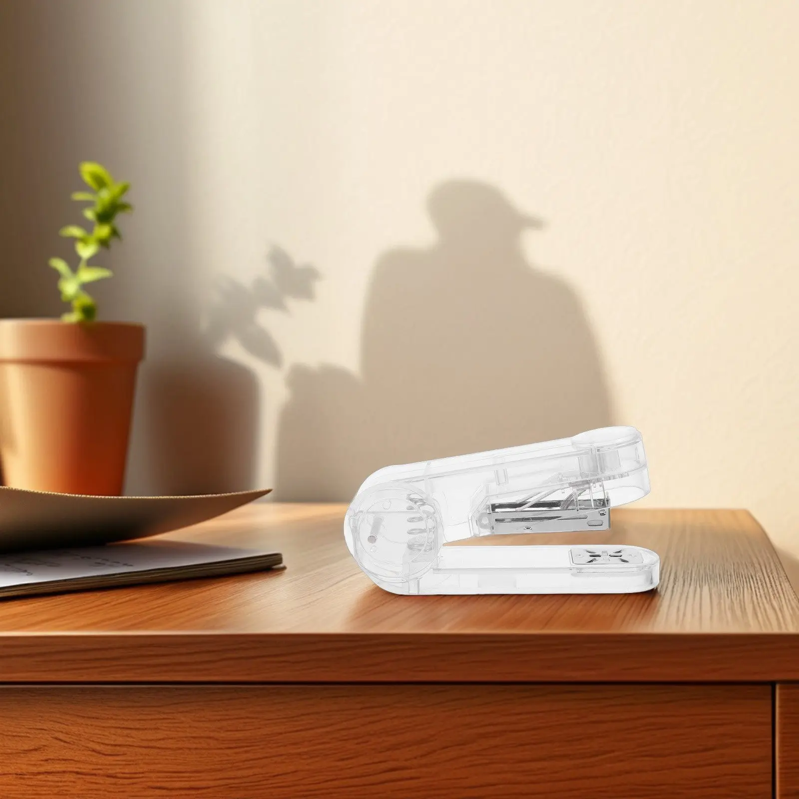 

1Set 360 Degree Rotatable Desktop Stapler Transparent Plastic Multi-Angle Swing Arm Stapler for Office Home School Binding