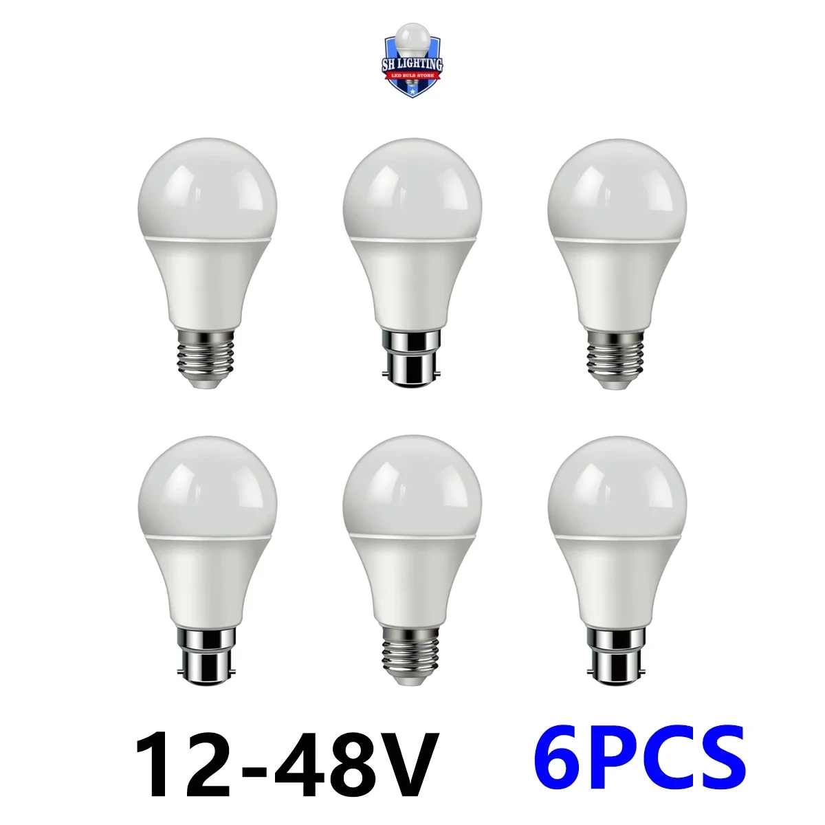 6pcs/lot DC/AC 12V-60V LED Bulb E27 B22 Lamps 10W Bombilla For Solar Led Light Bulbs 12 Volts Low Voltages Lamp Lighting