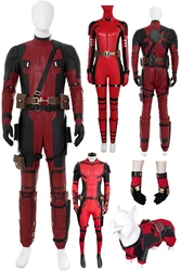 Dead Cosplay Pool Men Costume Wade Disguise Pool Outfits Male Super Villain Death Roleplay Headgear Gloves Halloween Party Suits