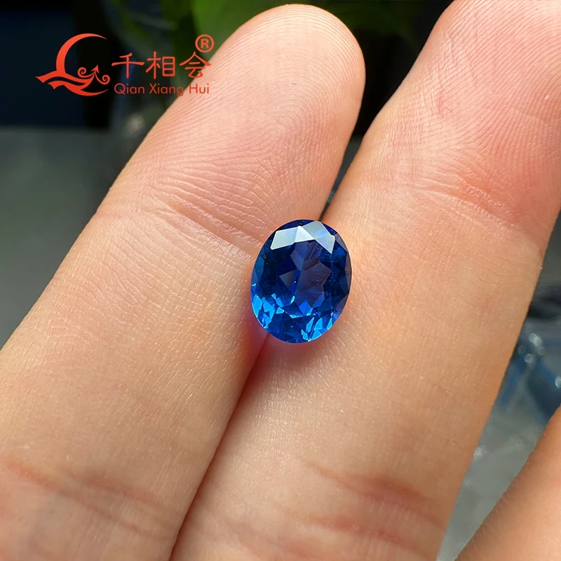 2.36ct 7x9mm Oval Shape Artificial Cobalt Spinel Gem Stone Blue Natural Cut Cushion for Jewelry Making