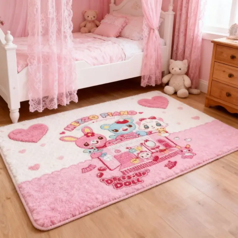 Japanese Cartoon Mp Cute Bedside Carpet Floor Mat Plush Stain-resistant Cushion Sofa Coffee Table Carpets for Living Room