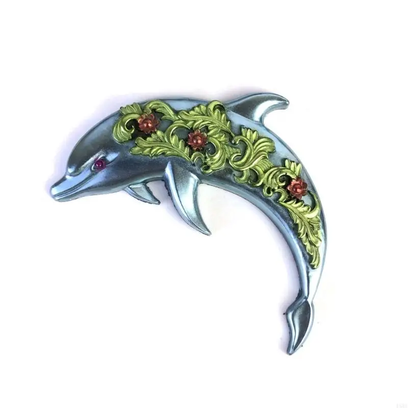 45BE Rose Dolphin Resin Resin Mould Diy Wall Decoration معلق الحلي ثلاثية الأبعاد المحيط