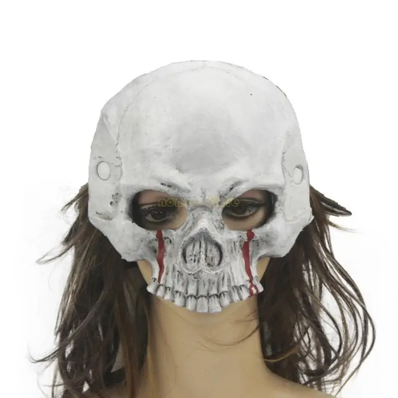 31BF – demi-masque crâne d'halloween, masque squelette moussant en Pu, fête carnaval pâques