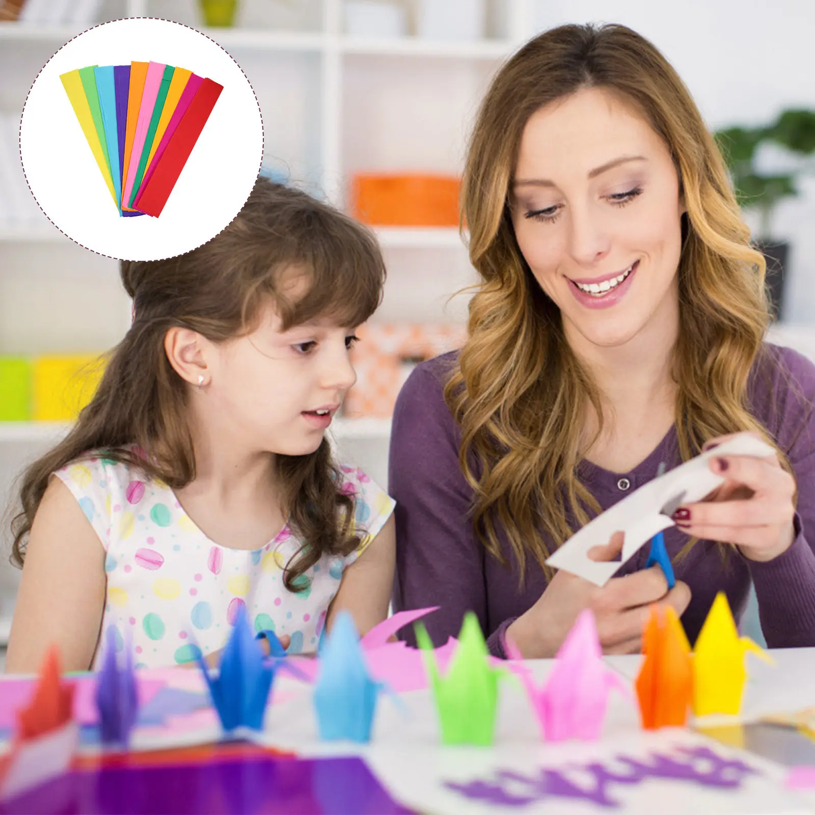 100Sheets Colorful Crepe Paper Safe Folding Craft Material for DIY Handmade Flower Crafts Origami Paper for Kids Crafting