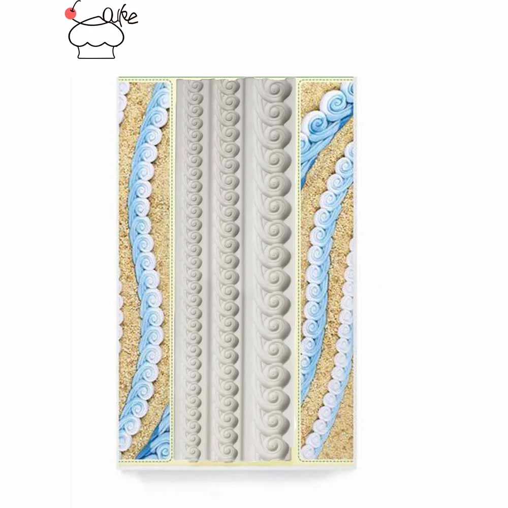 Woven Rope Cake Frame Silicone Mold DIY Epoxy Resin Cake Baking Decoration Woven Rope Pearl Strip Decorative Frame Silicone Mold