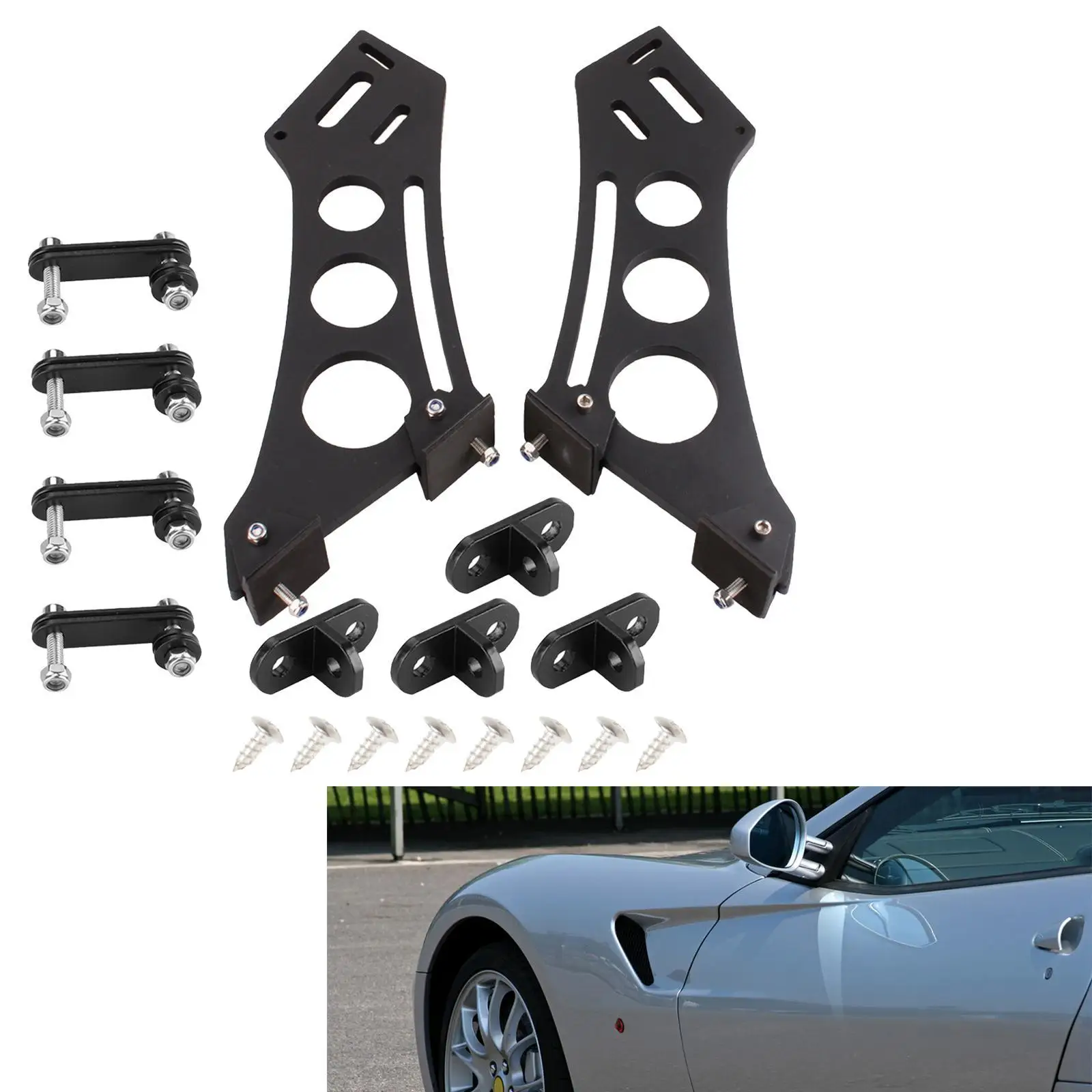 

2Pcs Generic Spoiler Legs Mount Brackets Aluminum Alloy Portable Accessory