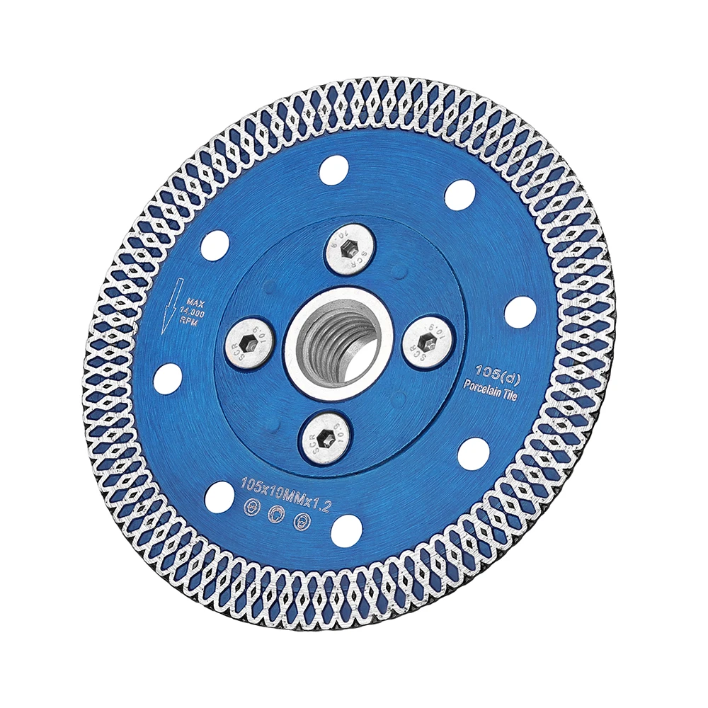 Disco da taglio in granito diamantato con lama per piastrelle turbo da 105-125 mm con albero M14 o 5/8 "-11 per piastrelle in pietra, granito, marmo, cemento