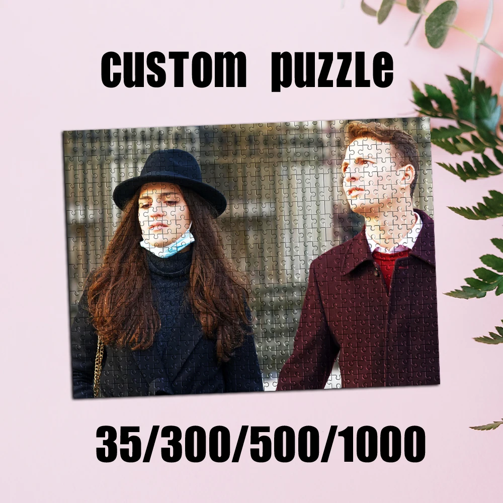 35/300/500/1000pcs Personalized Custom Photo Puzzle Couple Photos This Personalized Puzzle Can Be A Unique Gift For Family
