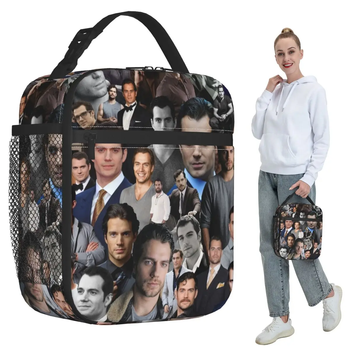 

Henry Cavill Insulated Lunch Bag for Women Office Cooler Thermal Food Box Tote Leakproof Lunch Boxes Container