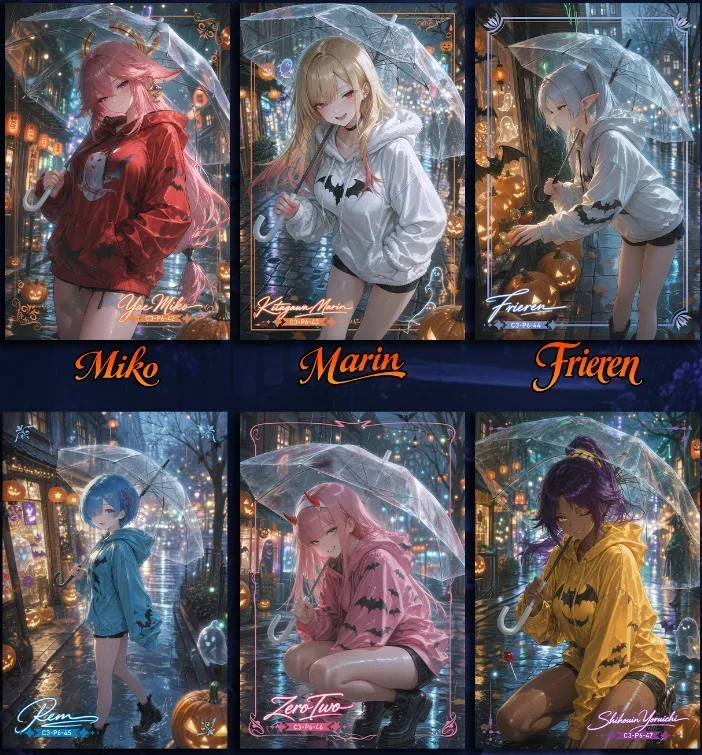 Meicard Ceiling Halloween Special Edition Anime Waifu Acrylic Cards Full Case 100 Packs A5  Trading Cards for Hobby Collection