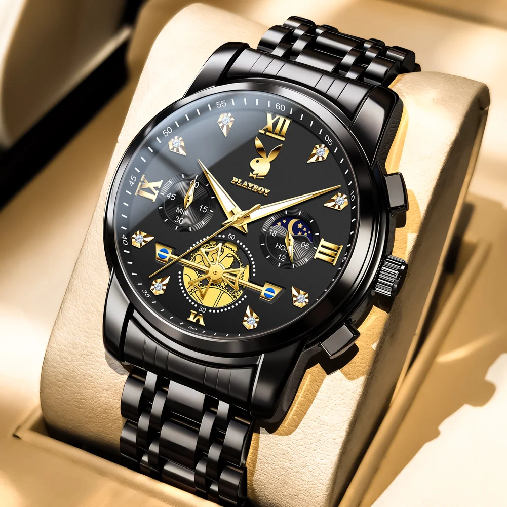 Men's Authentic Multifunctional Quartz Watch by Playboy