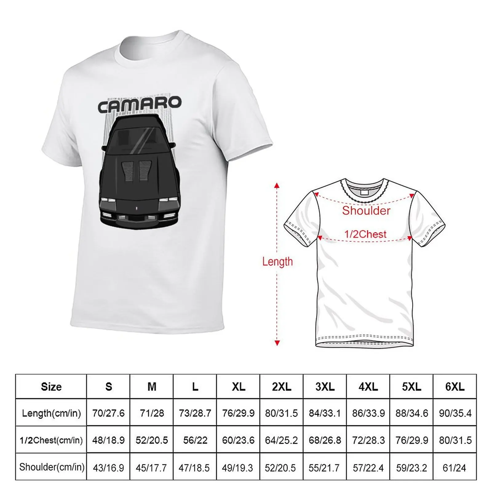 Camaro 3rd gen - black T-Shirt graphic t shirts kawaii clothes mens designer clothes