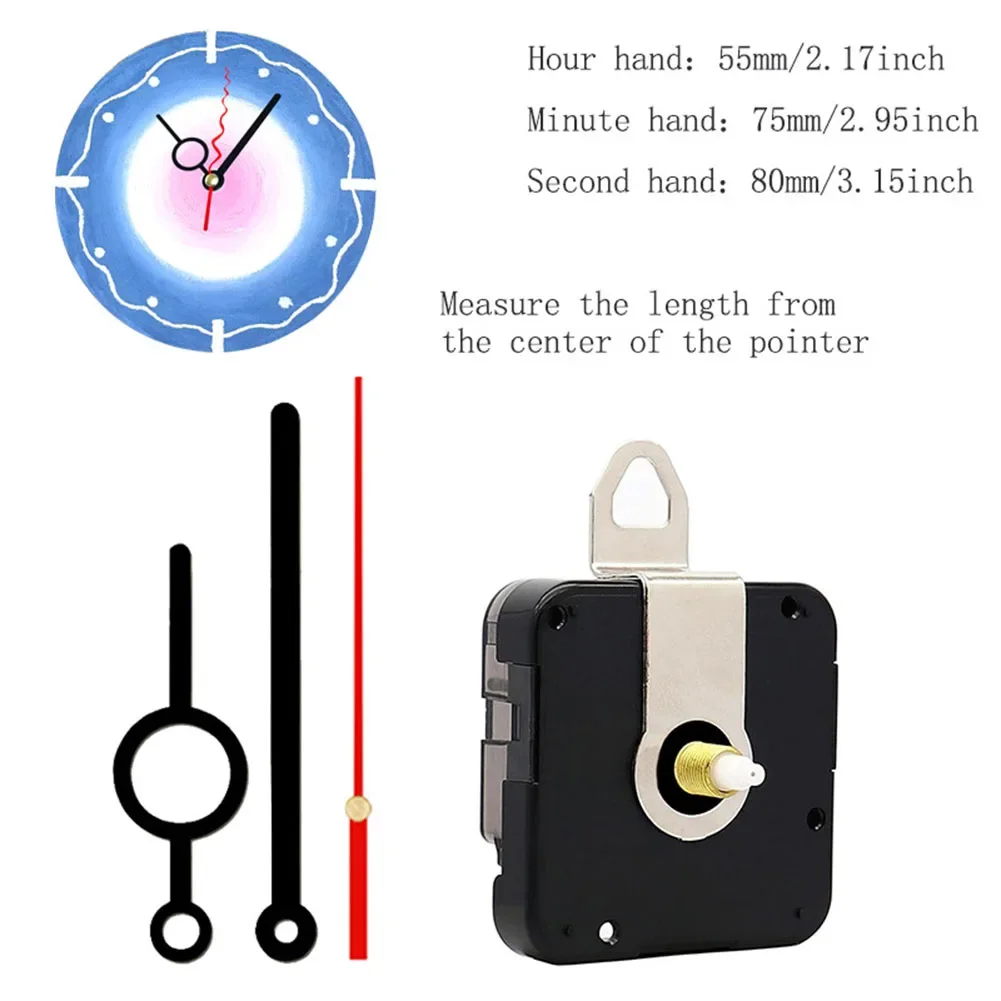 DIY Acrylic Silent Wall Clock Kit Accurate Quart///////////////////Wall Repair Tool Parts Silent Kit Set DIY Black Pointer