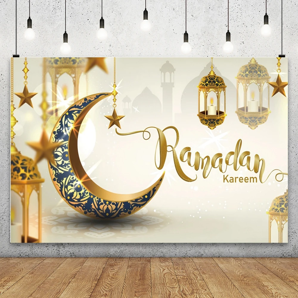Eid Mubarak Backdrop Ramadan Kareem Islam Mosque Muslim Moon Lantern Eid Family Party Ramadan Decorations 2026 Photo Background