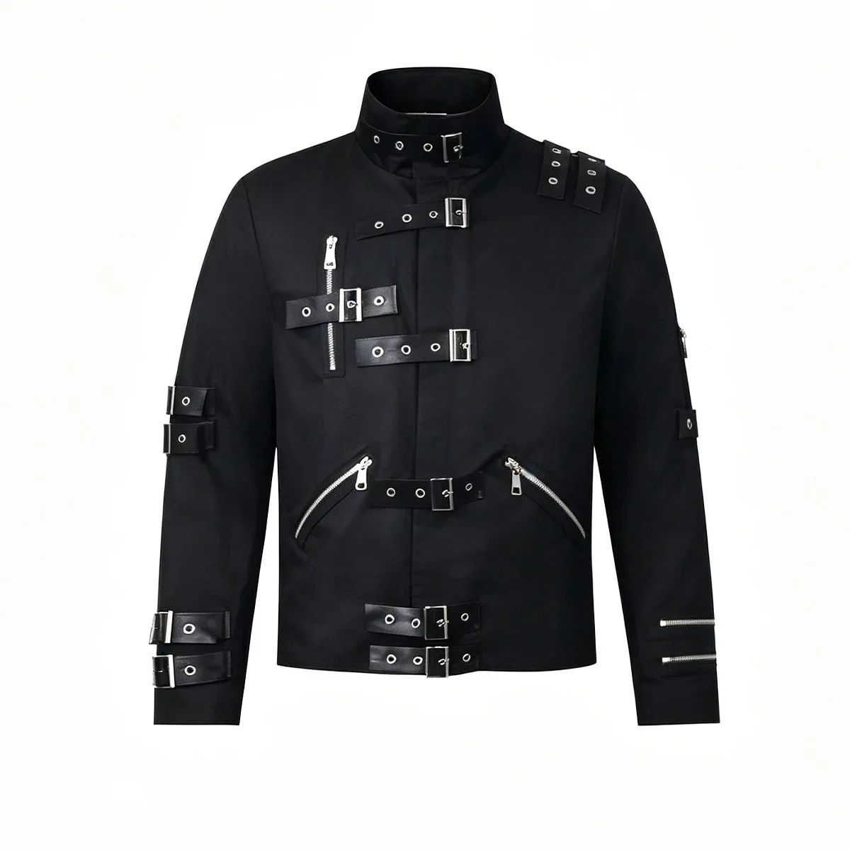 Michael Jackson Cosplay-Kostüm BAD Punk-Jacke Schwarze Schmale BAD-Jacke Kostümkleidung für Männer und Teenager, die Stars lieben und Nachbildungen erstellen möchten. – Detail 4
