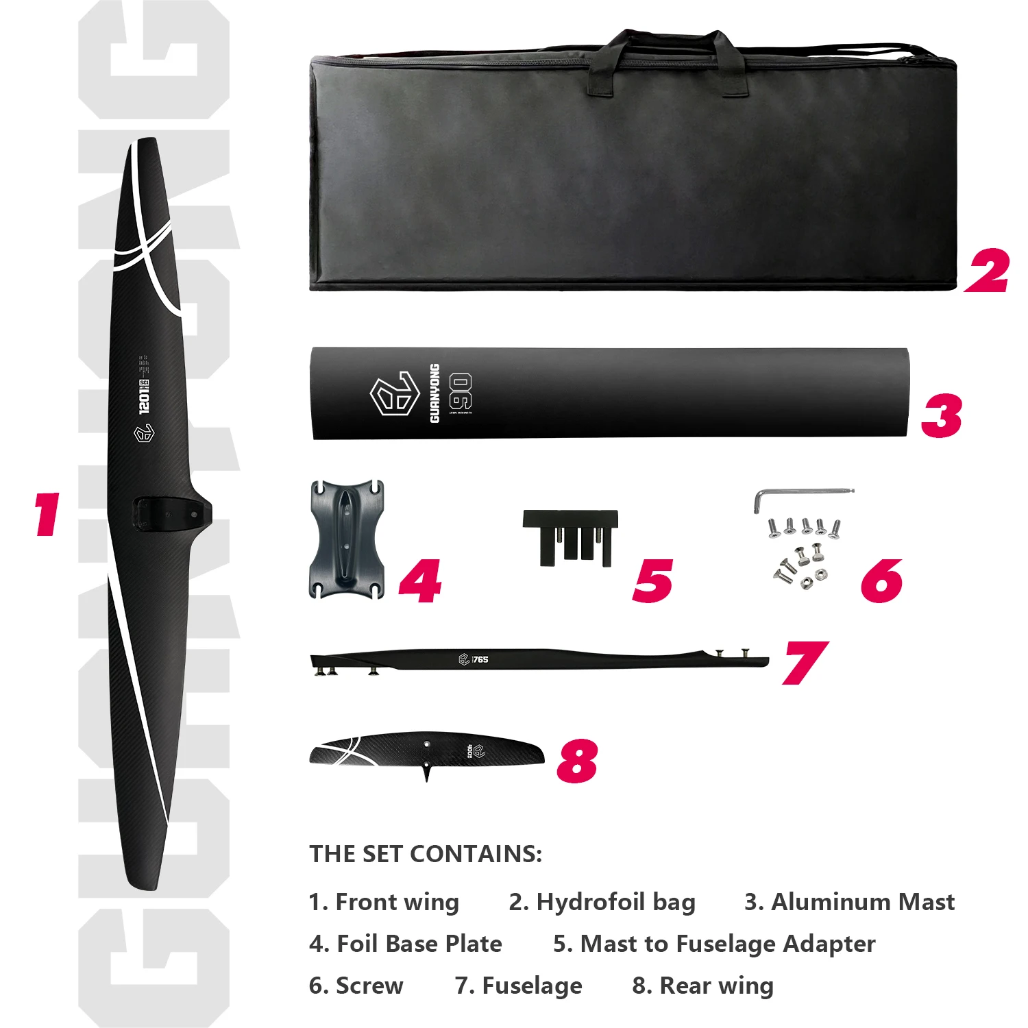 ART 1201 Hydrofoil ألياف الكربون Wingfoil مجموعة احباط مجلس بالطاقة Hydrofoil عدة ألواح التزلج اكسسوارات مضخة احباط