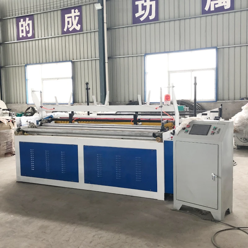 Fully Automatic Toilet Paper Machine Toilet Tissue Rewinding and Cutting Equipment With PLC Control Touchscreen