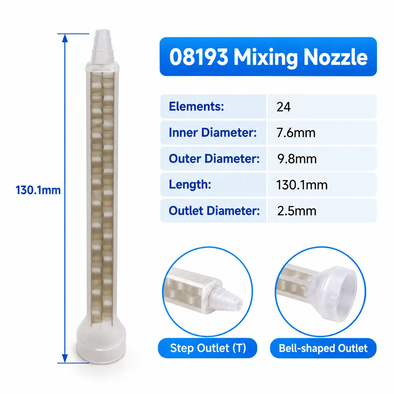 10Pcs/30Pcs/50Pcs 3M Style 08193 Mixing Nozzle Automotive Panel Bonding Adhesive Mixer Tip for 200ml Two Component Epoxy Glue