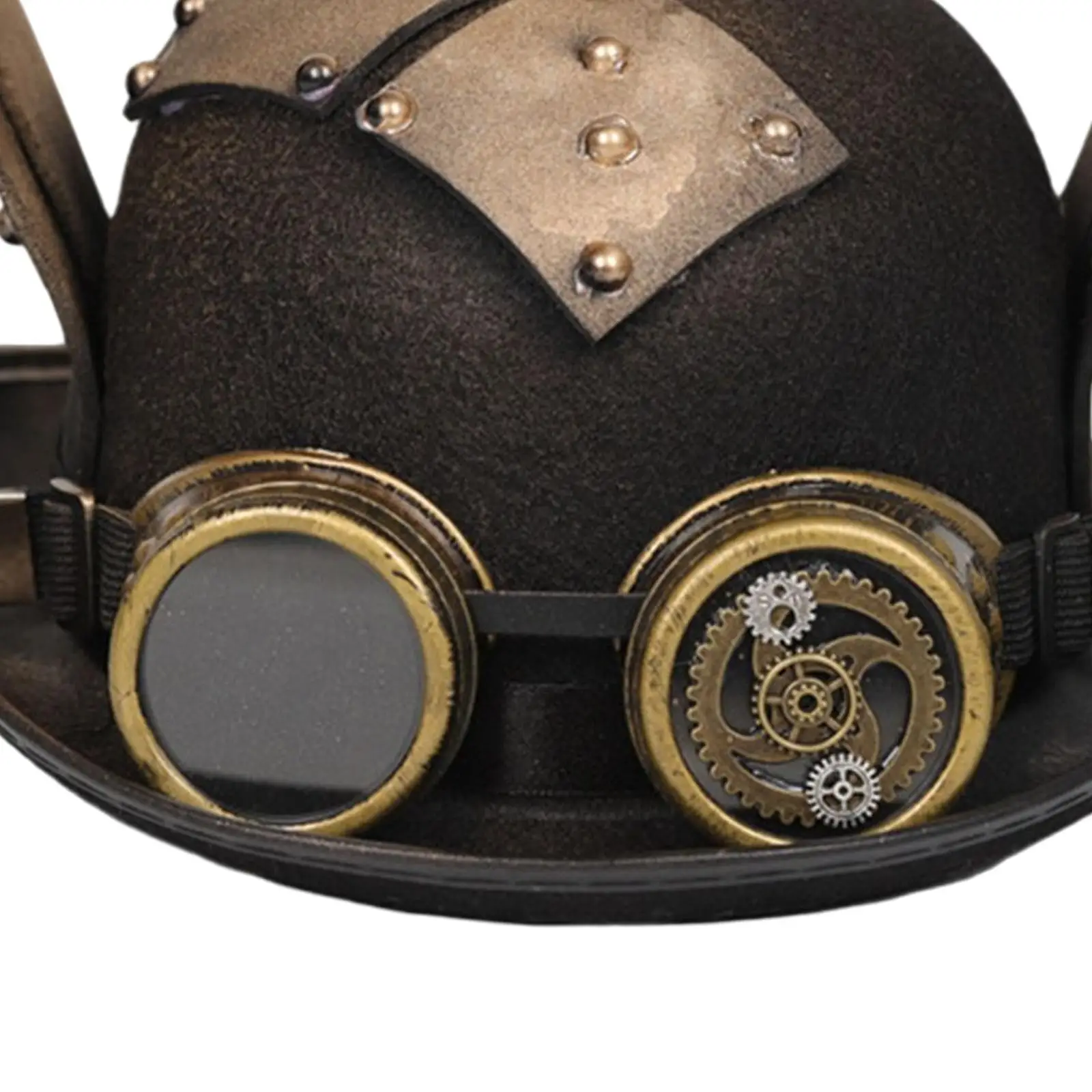 Steampunk Hat with Goggles Black Top Hat Unisex Steampunk Goggles Glasses